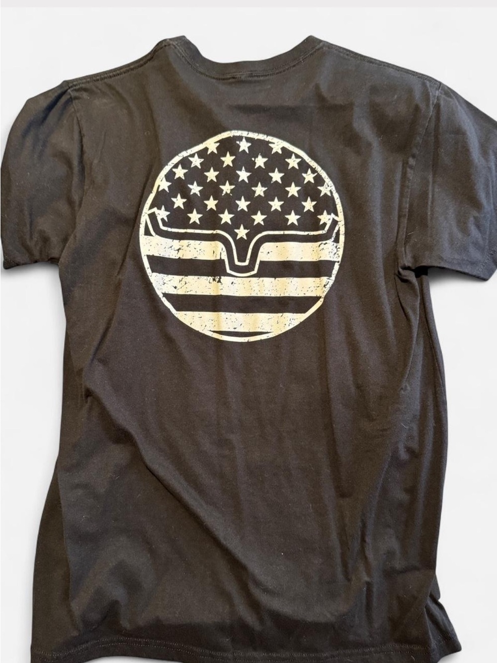 Men's Black Kimes Ranch Short-Sleeve T-Shirt with Distressed Stars & Stripes